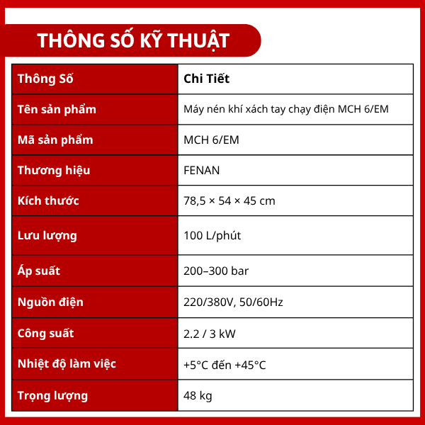 Máy nén khí xách tay chạy điện MCH 6/EM