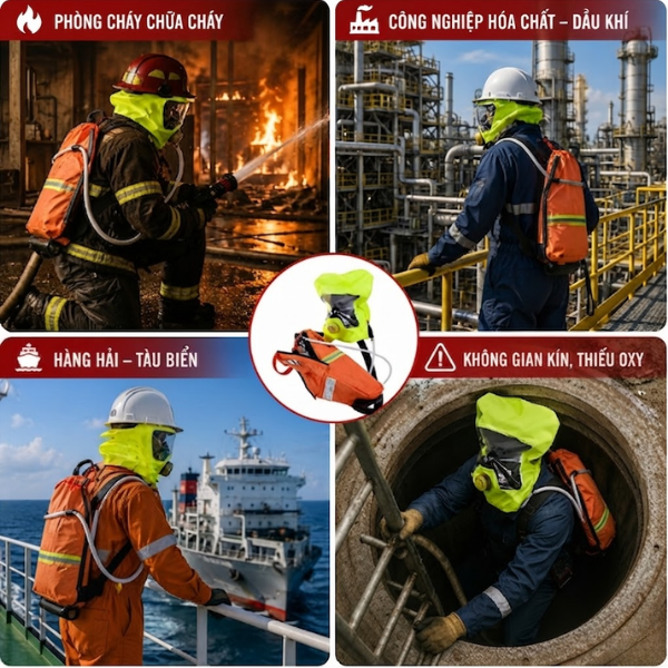 Ứng dụng của bình dưỡng khí thép Bio-S-Cape 3L 200